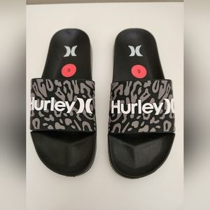 Hurley Slides Sandals Black And Gray Size‎  6